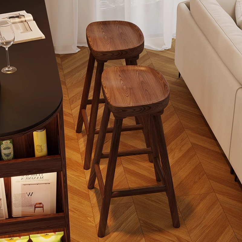 Solid Wood Curved Bar Stool Hi - огляд і ціна Home Bar Seating