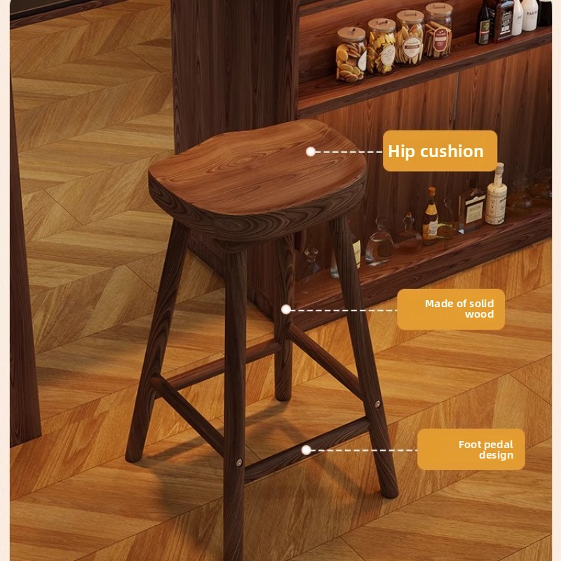 Solid Wood Curved Bar Stool Hi - огляд і ціна Home Bar Seating
