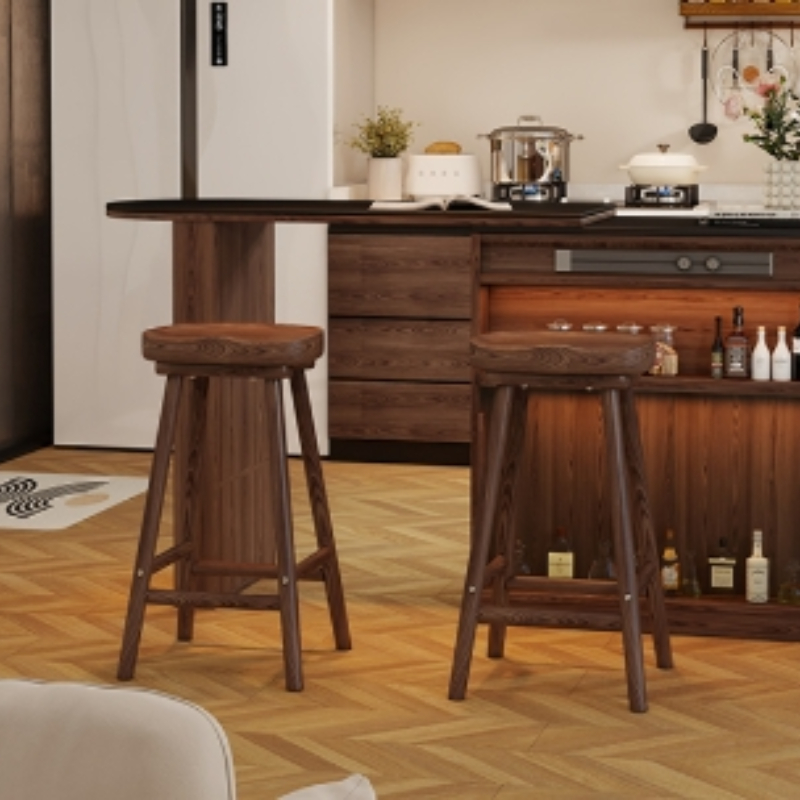 Solid Wood Curved Bar Stool Hi - огляд і ціна Home Bar Seating