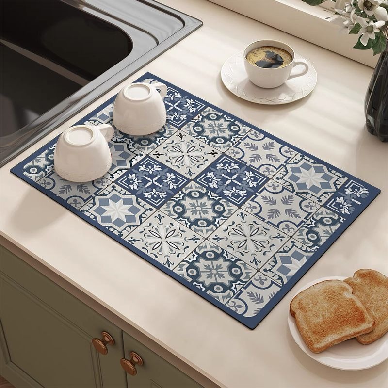 Retro Tile Pattern Absorbent D - огляд і ціна Bar Mat Rubber