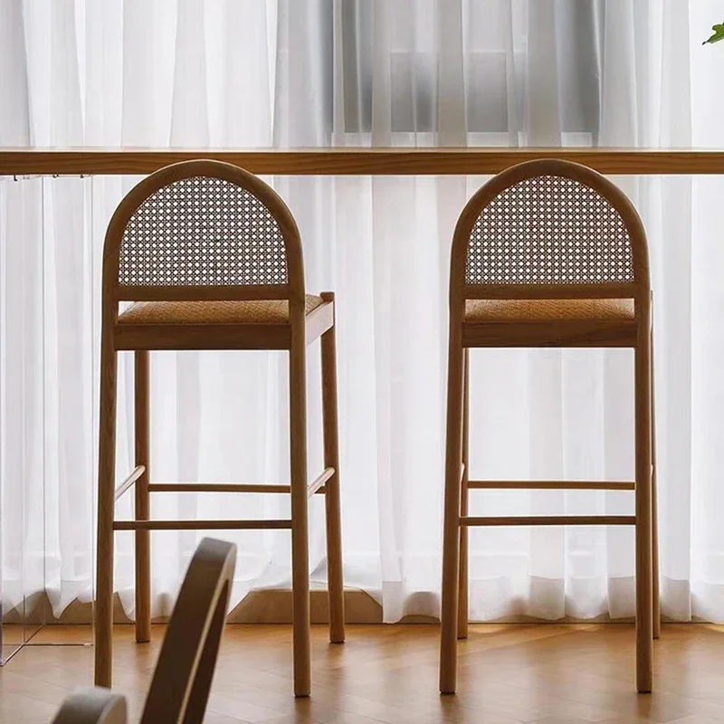 Solid Wood Rattan Kitchen Bar  - огляд і ціна Home Bar Stools